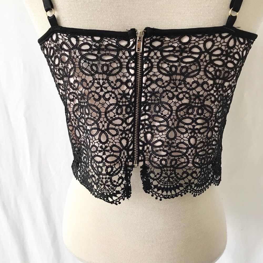Revamped black/nude lace corset Whimsy Goth E Girl Baddie size L (Fits Small) - Picture 8 of 10